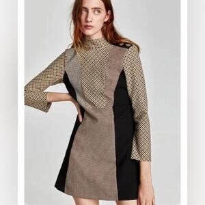Zara Black and Brown Mini Dress